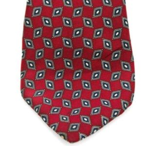 Christian Dior Red Silk Graphic Printed Neck Tie